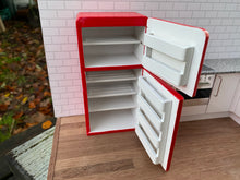 Load image into Gallery viewer, Retro Fridge-Freezer Red