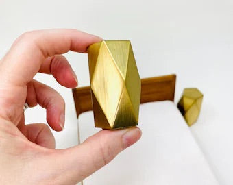 Brass Pentagonal Side or End Table/Stool