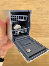 Load image into Gallery viewer, Dollshouse miniature one twelfth scale freestanding opening dishwasher
