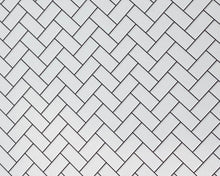 Charger l&#39;image dans la galerie, Embossed Herringbone Metro Tiles - Dark Grout
