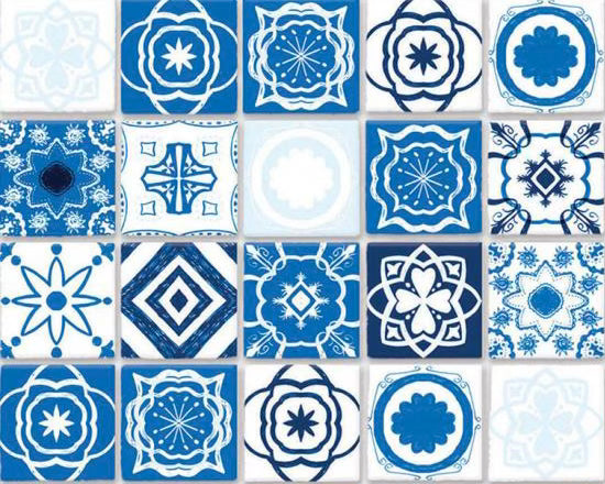 Embossed Blue Mediterranean Tiles