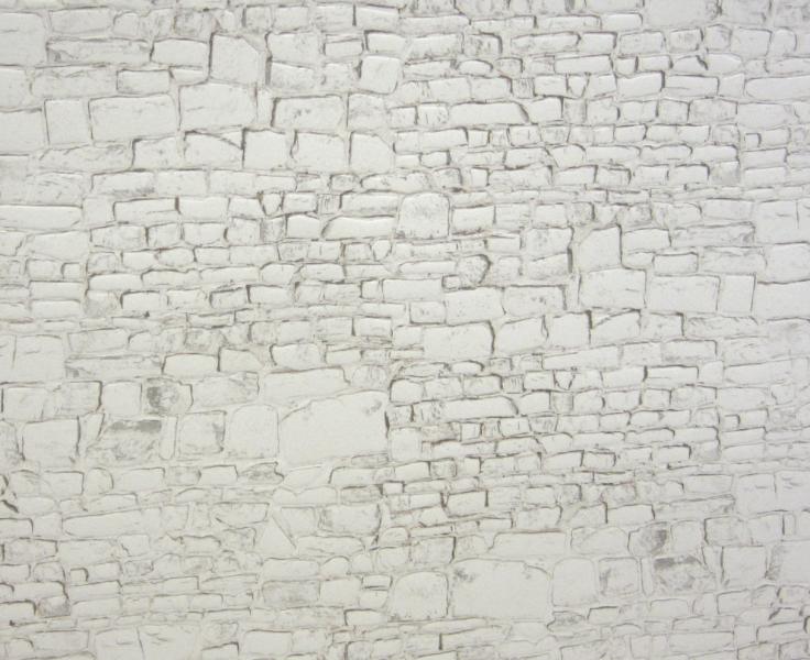 Embossed White Painted Stone Wall
