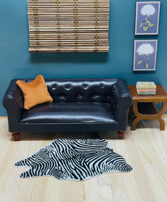 Braunes Chesterfield-Sofa/Couch im Lederstil